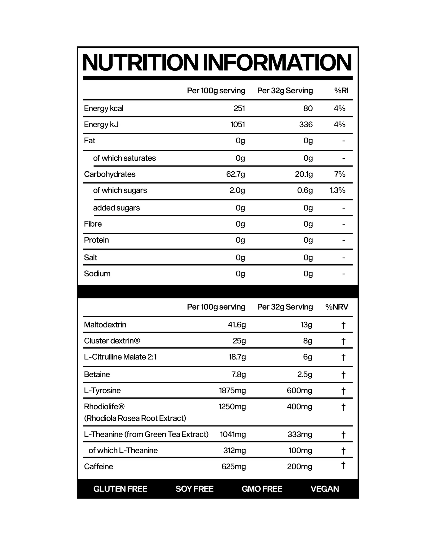 Marchon Workout Fuel - With Caffeine