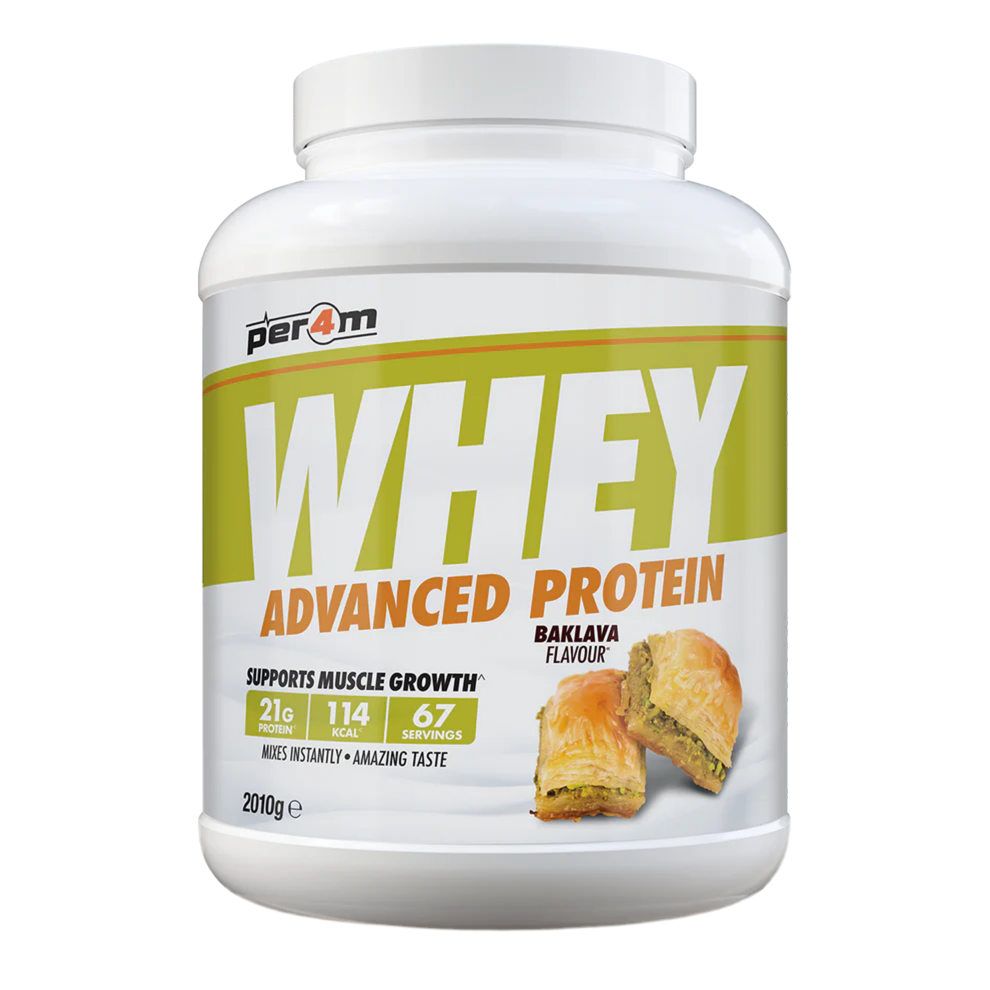 Whey protein powder container with baklava flavor on a white background Assured Supplements Belfast Northern Ireland Irish ni supplements shape shifter myprotein esn elite supps discount shapeshifter