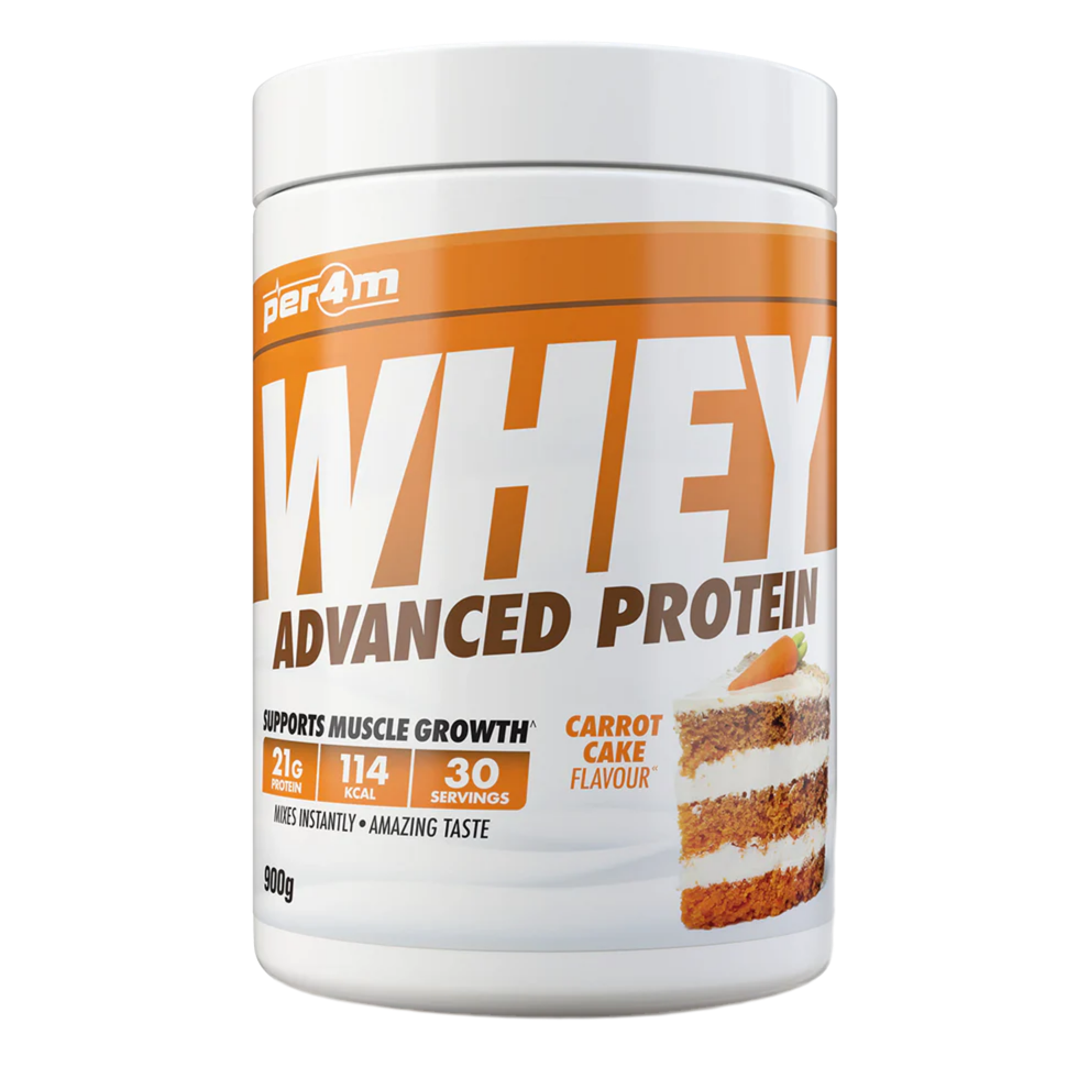 Whey protein powder container with carrot cake flavor on a white background Assured Supplements Belfast Northern Ireland Irish ni supplements shape shifter myprotein esn elite supps discount shapeshifter