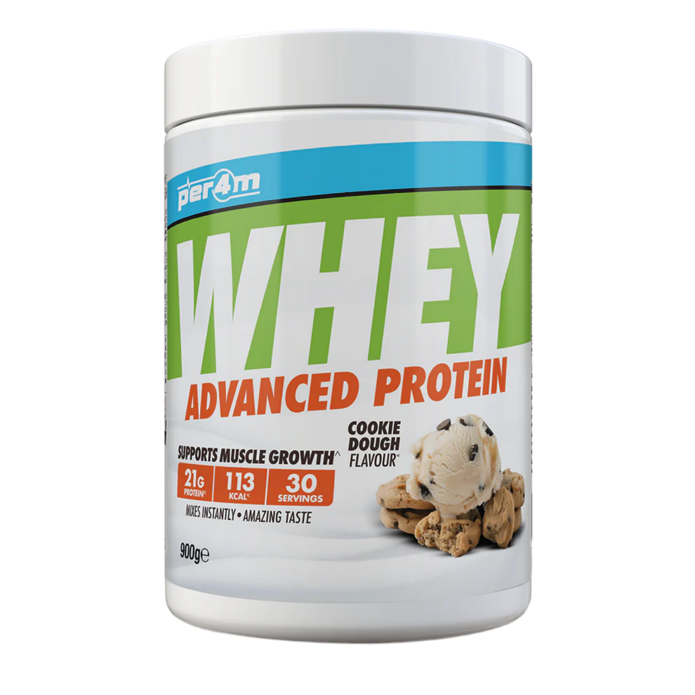 Whey protein powder container with cookie dough flavor on a white background Assured Supplements Belfast Northern Ireland Irish ni supplements shape shifter myprotein esn elite supps discount shapeshifter