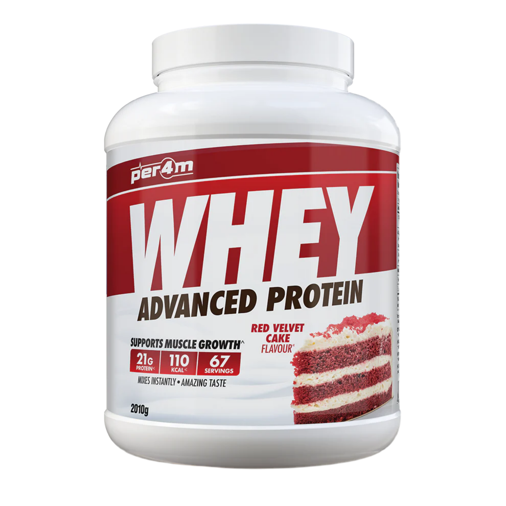 Whey protein powder container with red and white label on a white background Assured Supplements Belfast Northern Ireland Irish ni supplements shape shifter myprotein esn elite supps discount shapeshifter