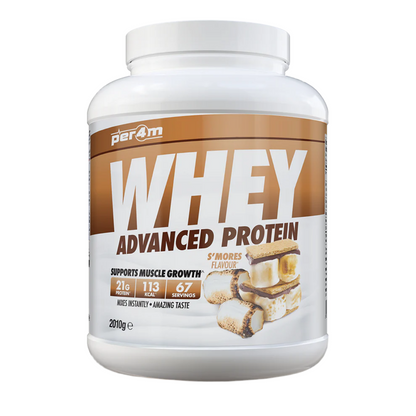 Whey protein powder container with 'per4m' branding on a white background Assured Supplements Belfast Northern Ireland Irish ni supplements shape shifter myprotein esn elite supps discount shapeshifter