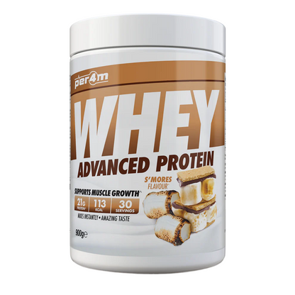 Whey protein powder container with 'S'mores' flavor on a white background Assured Supplements Belfast Northern Ireland Irish ni supplements shape shifter myprotein esn elite supps discount shapeshifter