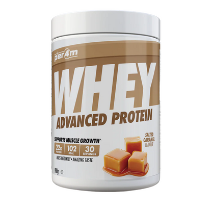 Whey protein powder container with caramel flavor on a white background Assured Supplements Belfast Northern Ireland Irish ni supplements shape shifter myprotein esn elite supps discount shapeshifter