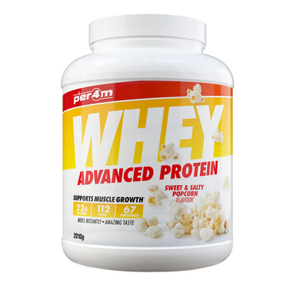 Whey protein powder container with popcorn flavor on a white background Assured Supplements Belfast Northern Ireland Irish ni supplements shape shifter myprotein esn elite supps discount shapeshifter