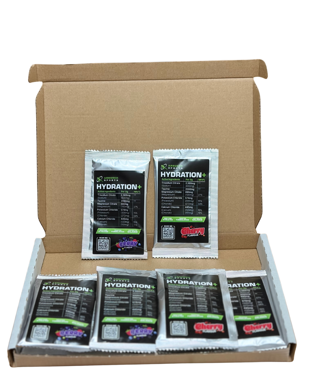 Assured Sports Hydration + Travel Pack single serve sachets samples