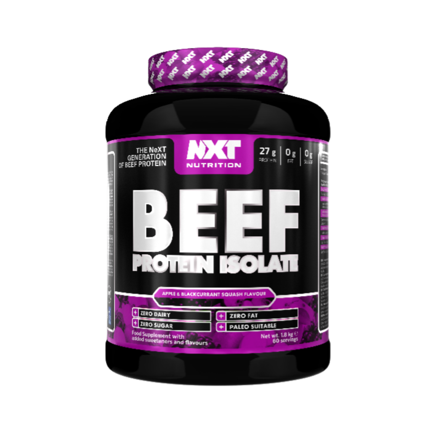 NXT Nutrition BEEF Protein Isolate 1.8kg Apple & Blackcurrant flavour