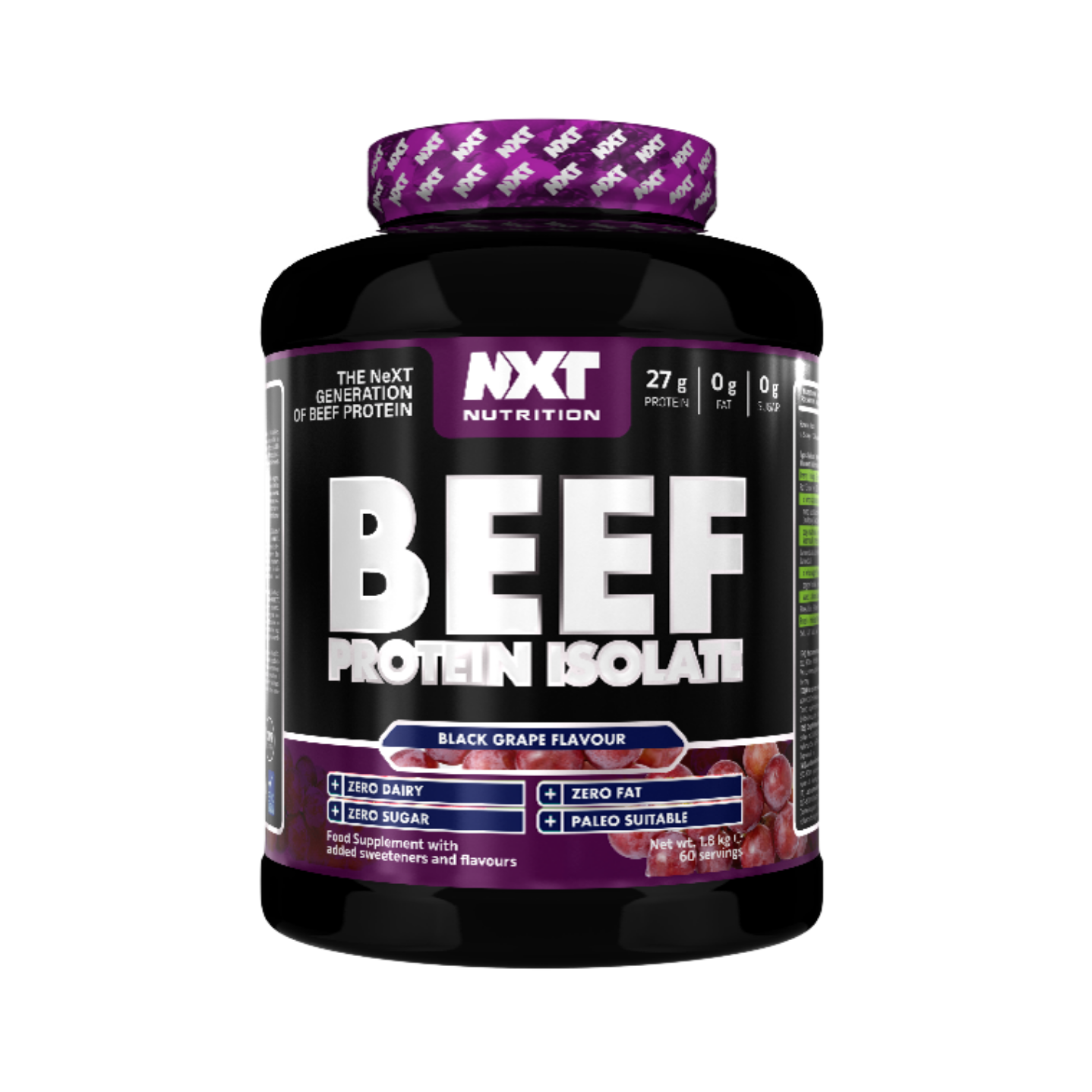 NXT Nutrition BEEF Protein Isolate 1.8kg Black Grape flavour