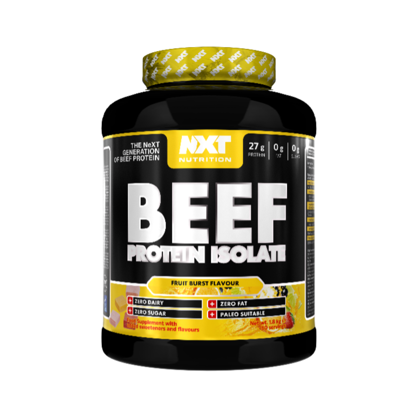 NXT Nutrition BEEF Protein Isolate 1.8kg Fruit Burst flavour