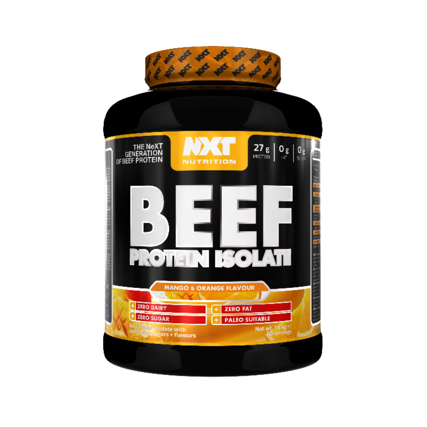 NXT Nutrition BEEF Protein Isolate 1.8kg Mango & Orange flavour 