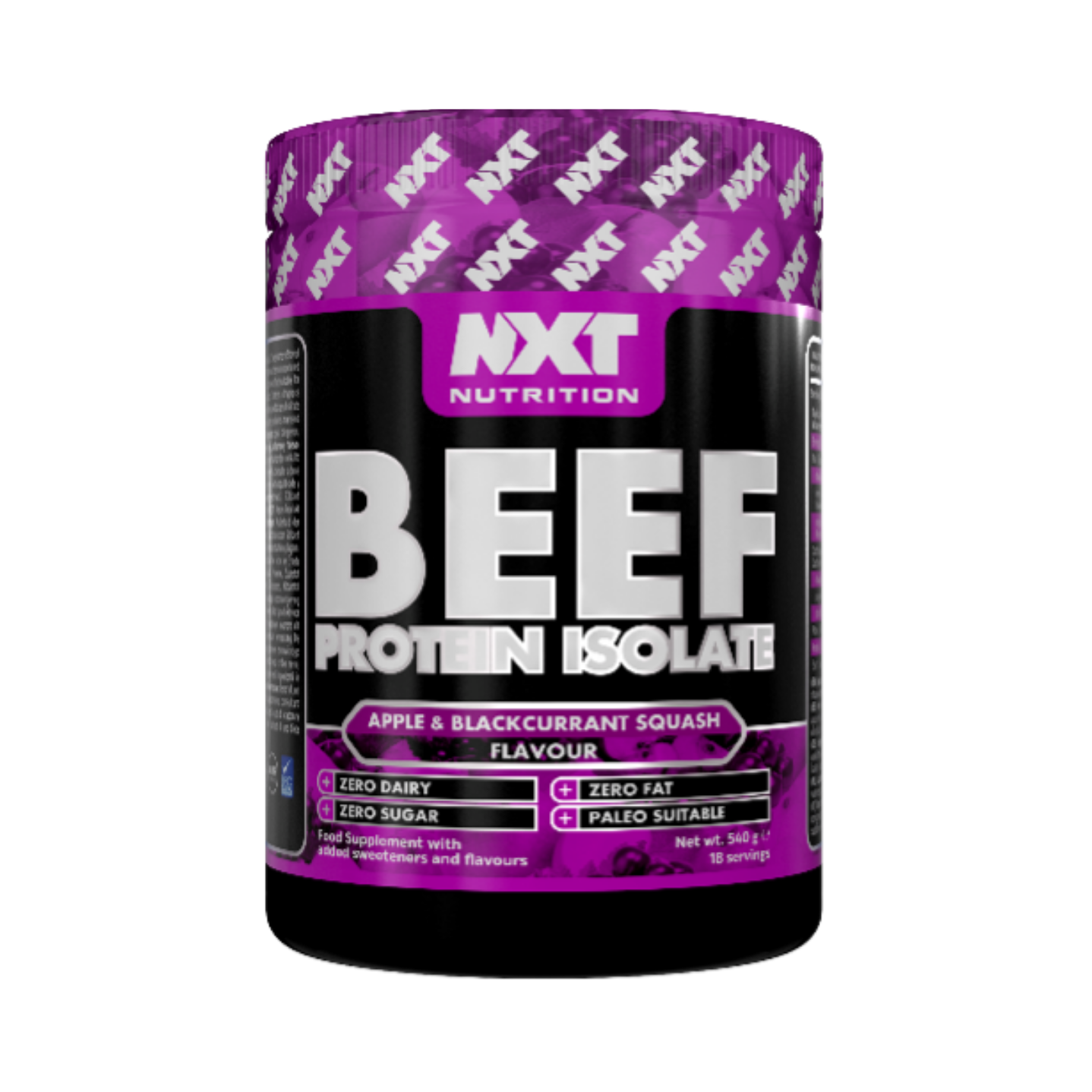 NXT Nutrition BEEF Protein Isolate 540g Apple & Blackcurrant flavour