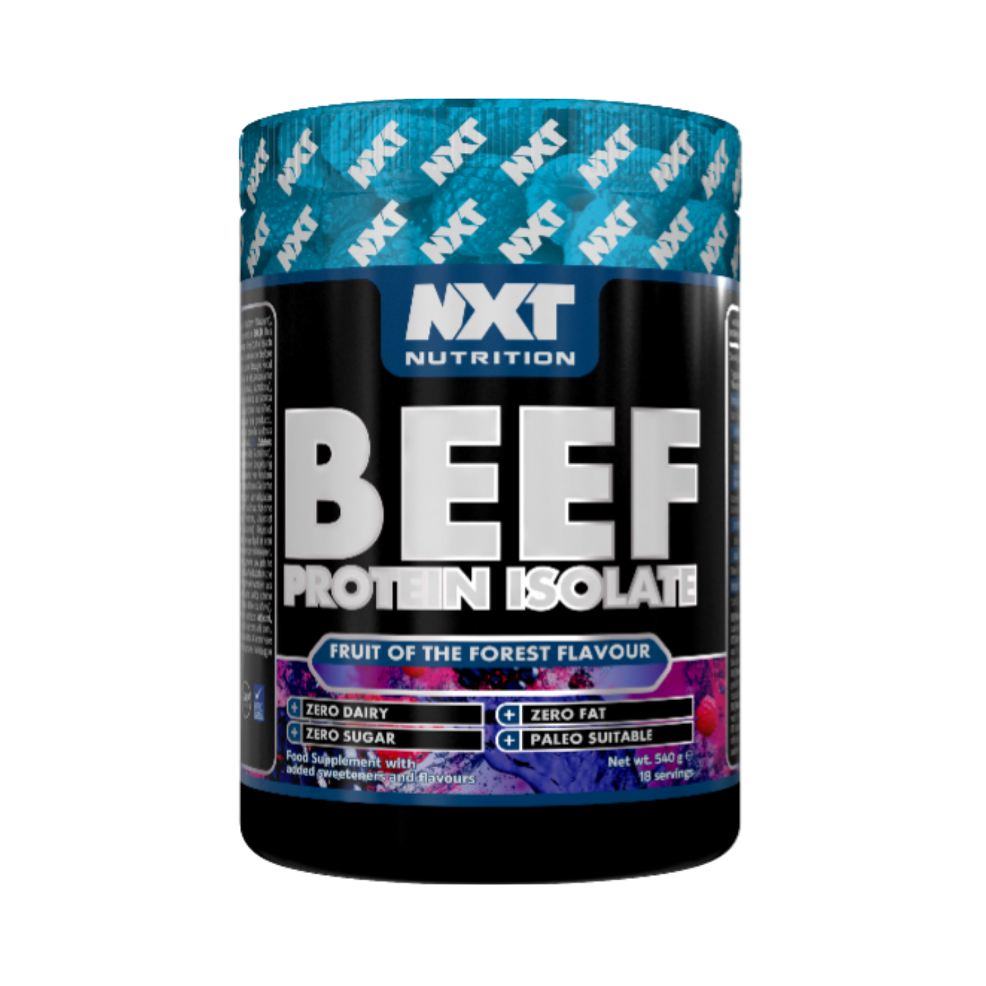 NXT Nutrition BEEF Protein Isolate 540g Fruit of the Forest flavour