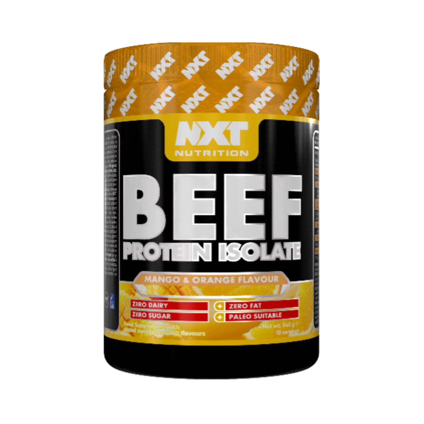 NXT Nutrition BEEF Protein Isolate 540g Mango & Orange flavour